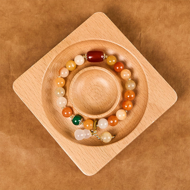 Buddha Stones Gouden zijden jade kralen kalebas Armband - image 3