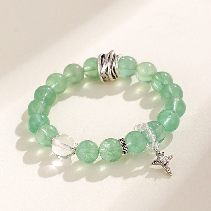 Buddha Stones Groene fluoriet kralen Maan Ster Armband - Groene fluoriet &amp; ster (Polsomtrek: 14-15 cm) - image 7