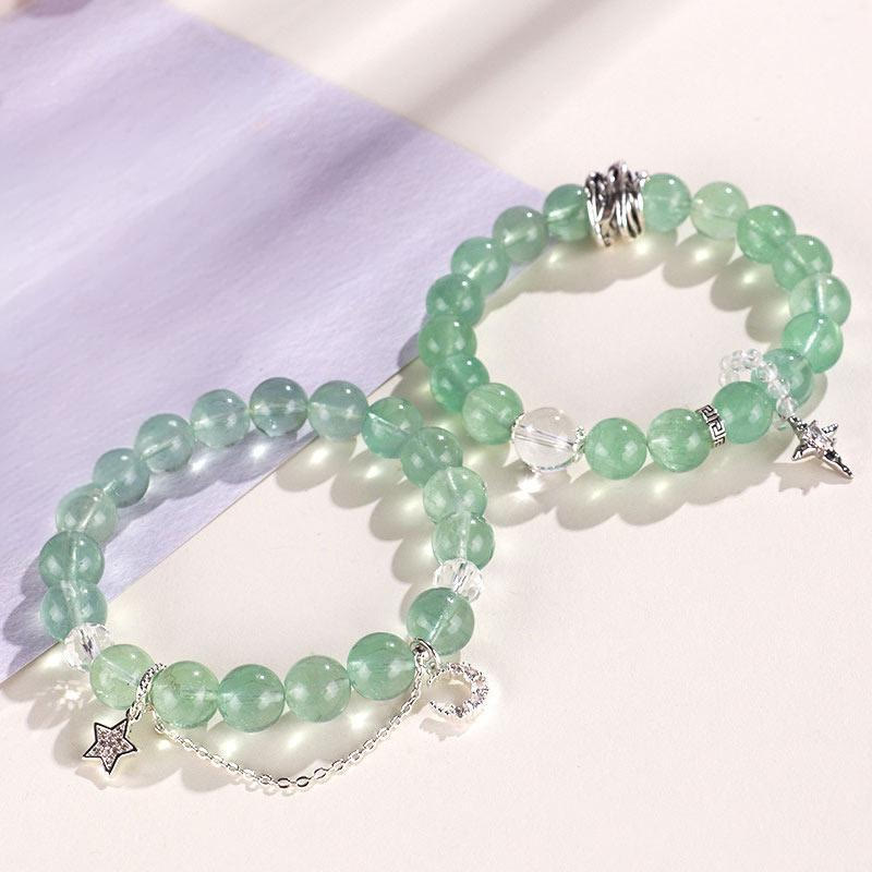 Buddha Stones Groene fluoriet kralen Maan Ster Armband - image 11