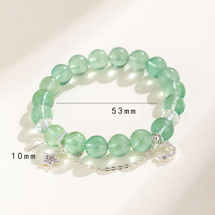 Buddha Stones Groene fluoriet kralen Maan Ster Armband - image 4