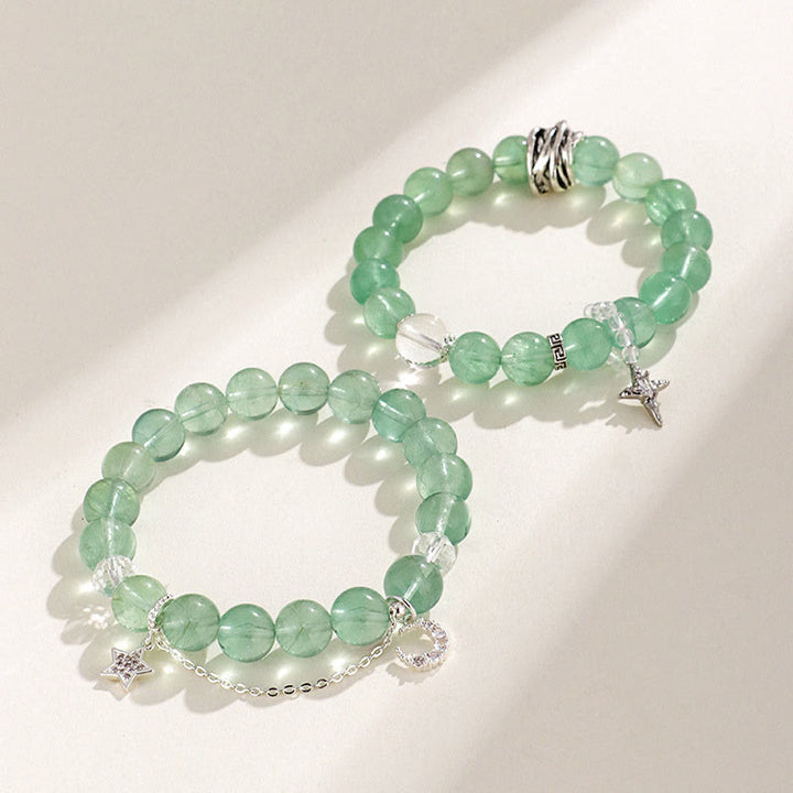 Buddha Stones Groene fluoriet kralen Maan Ster Armband - image 10