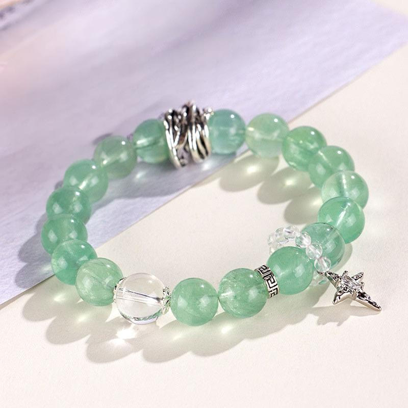 Buddha Stones Groene fluoriet kralen Maan Ster Armband - image 8