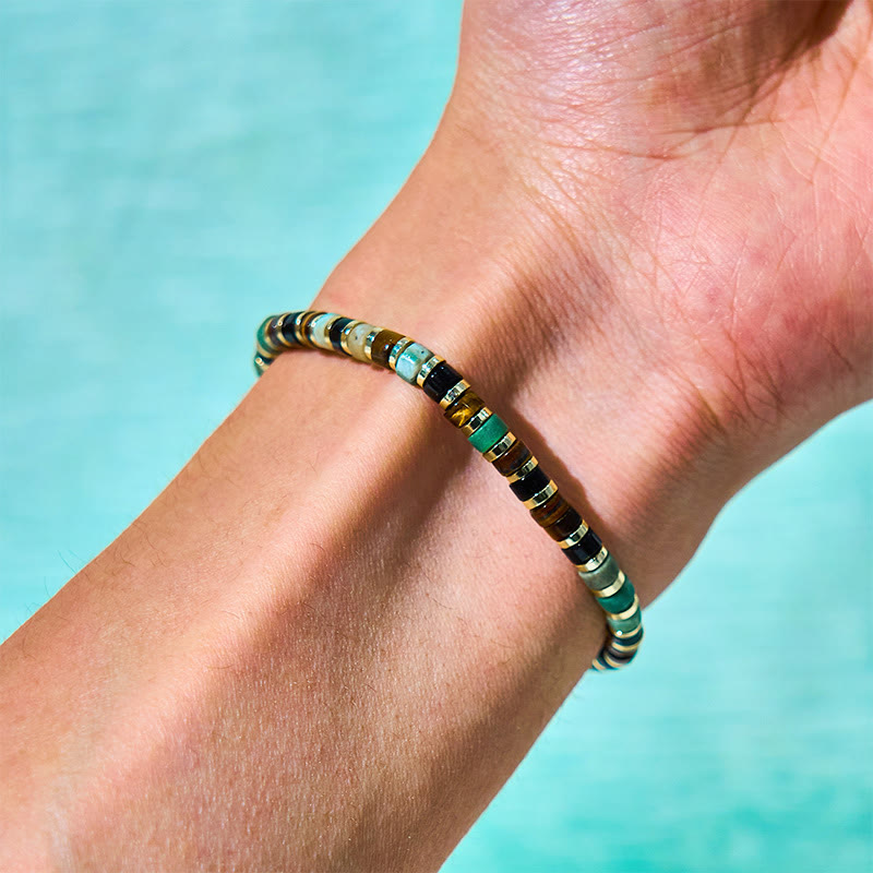 Buddha Stones Armband met ondersteuning van natuurlijke hematiet en tijgeroogstenen - image 3