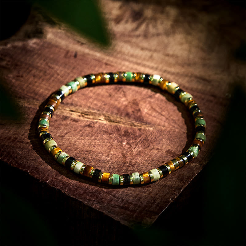 Buddha Stones Armband met ondersteuning van natuurlijke hematiet en tijgeroogstenen - image 2