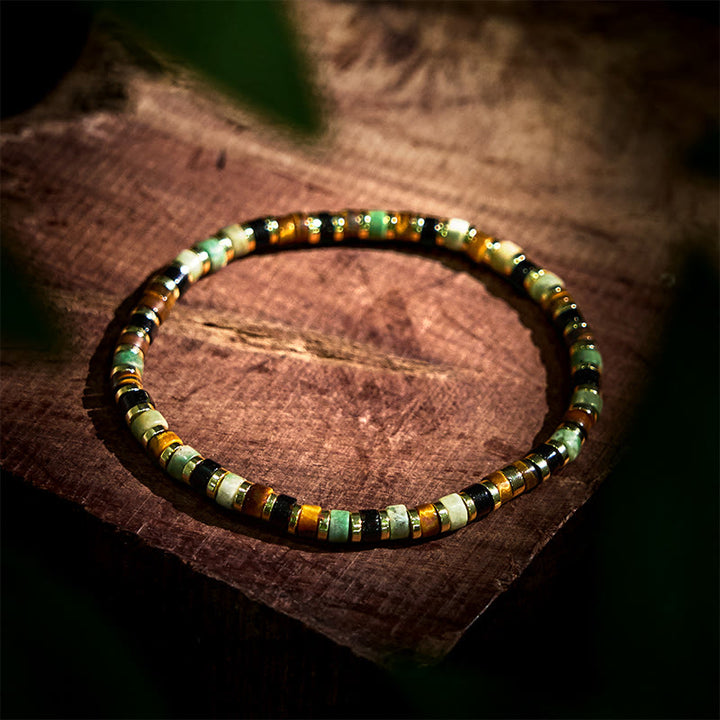 Buddha Stones Armband met ondersteuning van natuurlijke hematiet en tijgeroogstenen - image 2