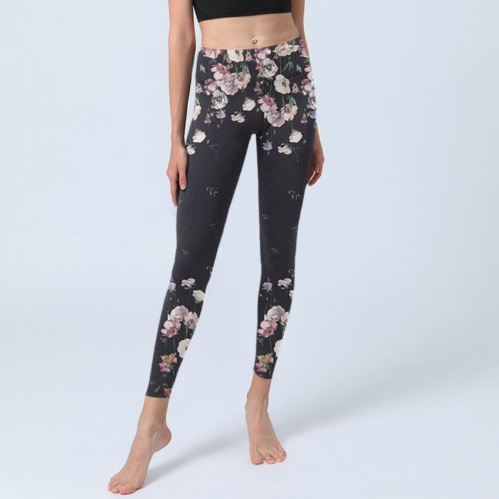 Buddha Stones Gymlegging/yogabroek voor dames met viooltjesprint - image 5