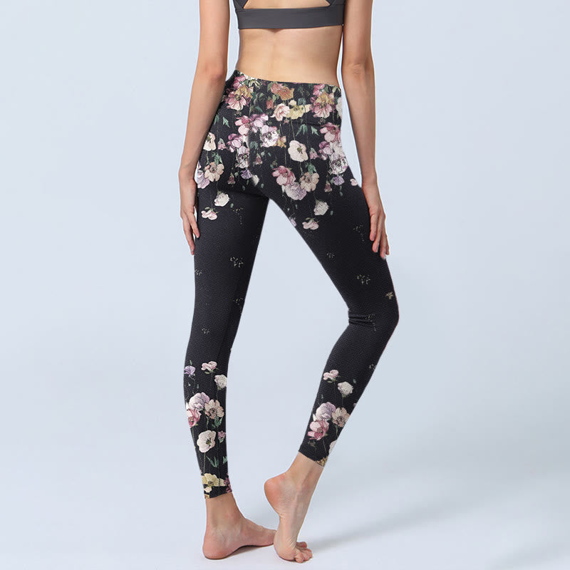 Buddha Stones Gymlegging/yogabroek voor dames met viooltjesprint - image 3