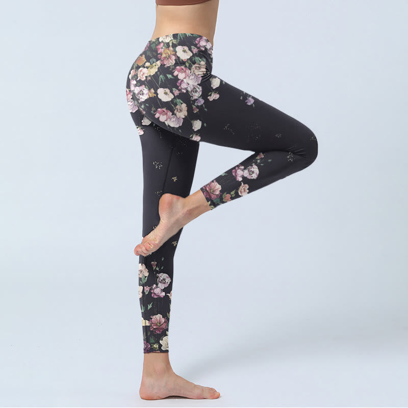 Buddha Stones Gymlegging/yogabroek voor dames met viooltjesprint - image 4
