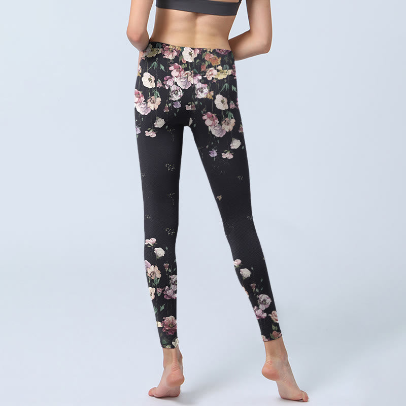 Buddha Stones Gymlegging/yogabroek voor dames met viooltjesprint - image 6