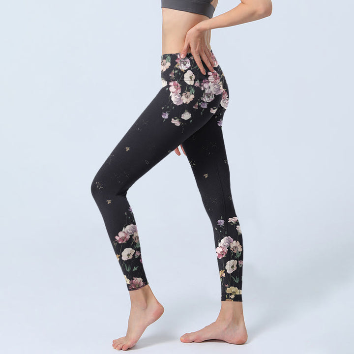 Buddha Stones Gymlegging/yogabroek voor dames met viooltjesprint - image 2