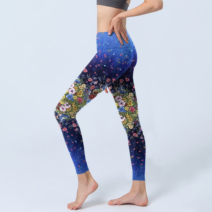 Buddha Stones Gymlegging met bloemenprint en kleurverloop voor dames, yogabroek - image 2