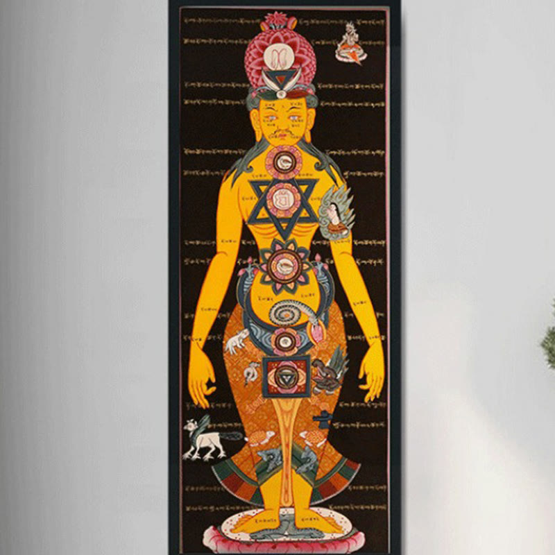 Buddha Stones Tibetaanse Thangka -schilderij, helende, handgemaakte decoratie (willekeurige stijl) - image 0