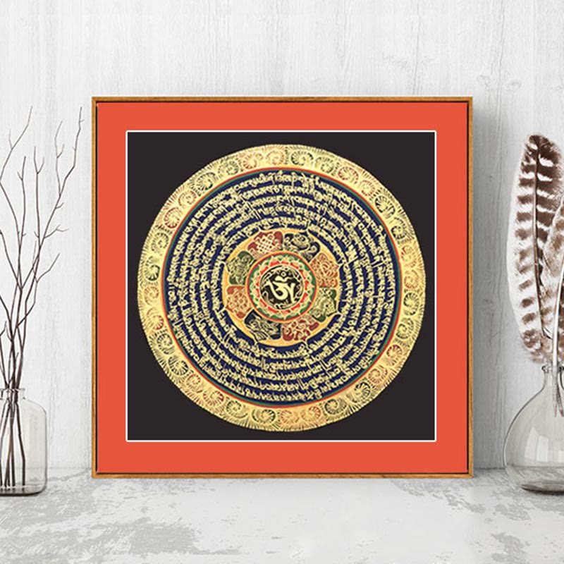 Buddha Stones Tibetaanse Thangka -schilderij met de zes ware woorden, handgemaakte decoratie, verrassingsdoos (willekeurige stijl) - image 0