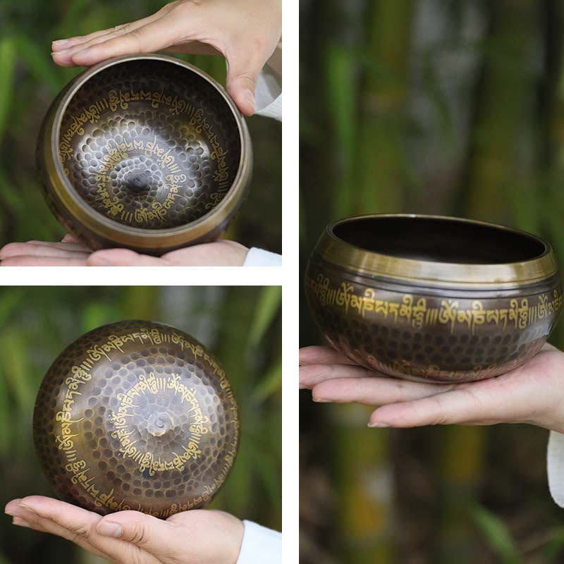 Buddha Stones Handgemaakte klankschalen met Bijbeltekstenpatroon voor genezing en meditatie. - image 6