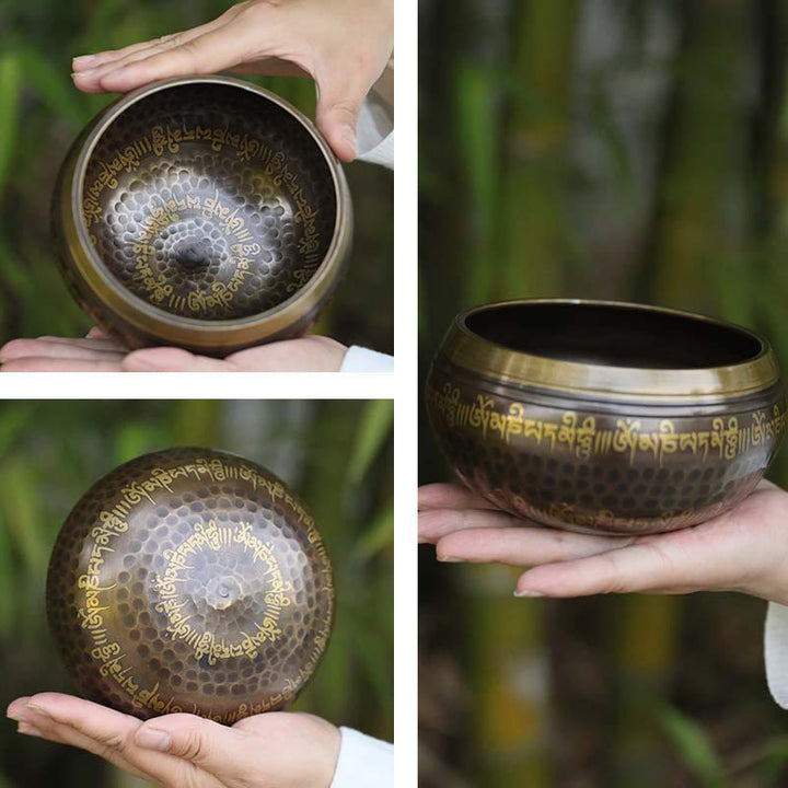 Buddha Stones Handgemaakte klankschalen met Bijbeltekstenpatroon voor genezing en meditatie. - image 6
