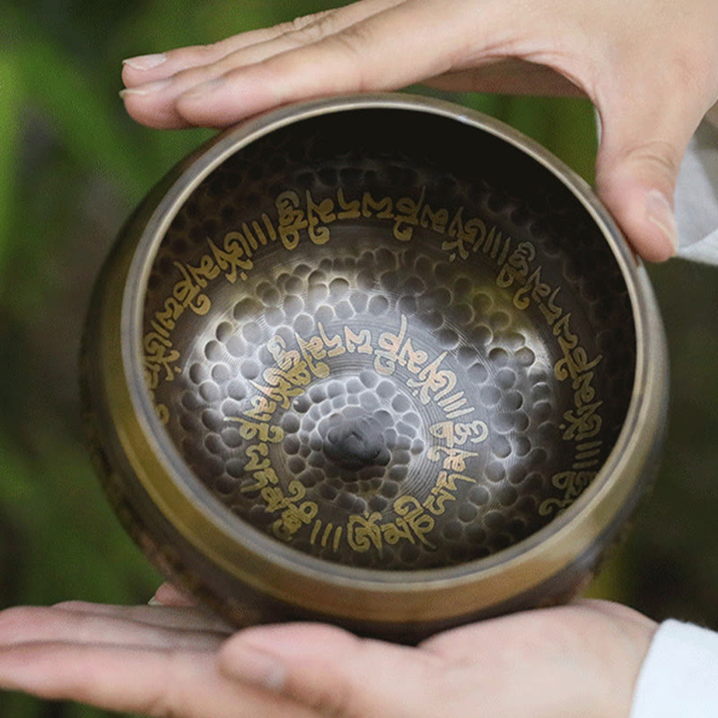 Buddha Stones Handgemaakte klankschalen met Bijbeltekstenpatroon voor genezing en meditatie. - image 2