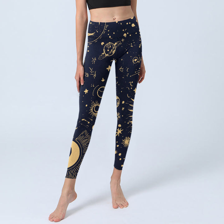 Buddha Stones Gymlegging/yogabroek voor dames met maan-, sterren- en universumprint - image 5