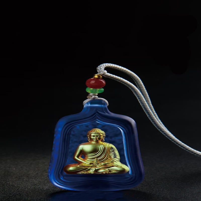 Buddha Stones Ketting van Tibetaanse Medicijn Boeddha Liuli-kristal, compassie en sereniteit. - Blauw Medicijn Boeddha Touw - image 2