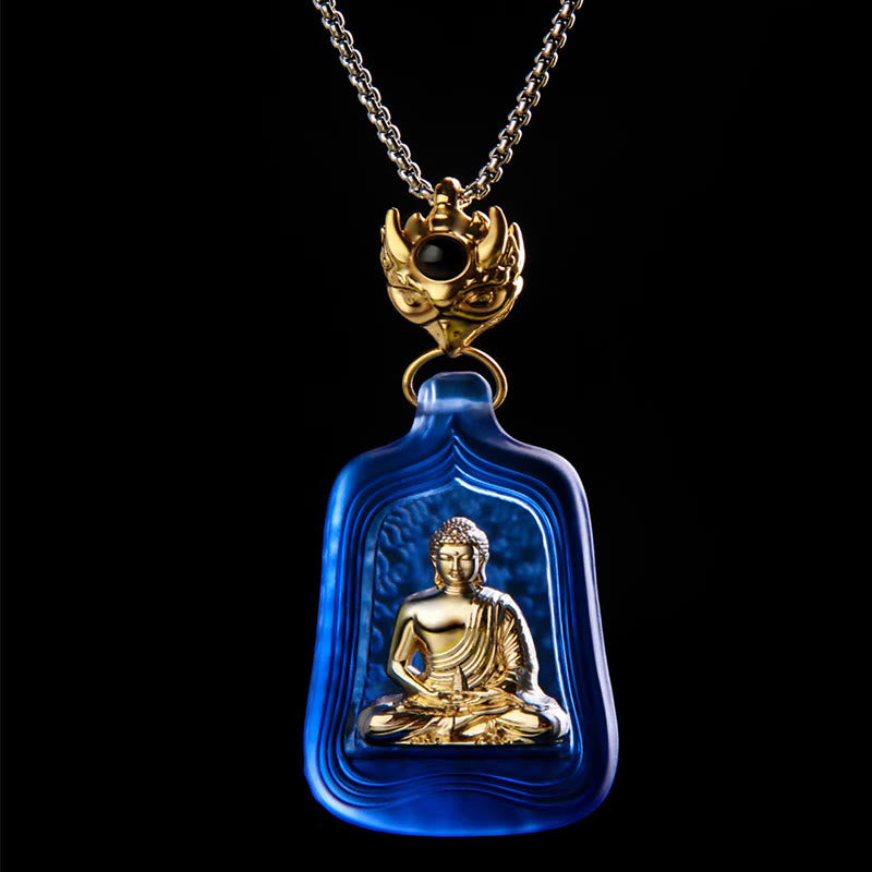Buddha Stones Ketting van Tibetaanse Medicijn Boeddha Liuli-kristal, compassie en sereniteit. - image 1