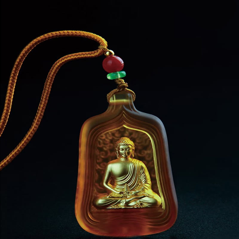 Buddha Stones Ketting van Tibetaanse Medicijn Boeddha Liuli-kristal, compassie en sereniteit. - image 10