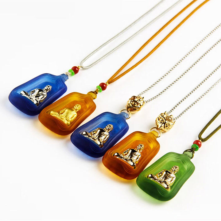 Buddha Stones Ketting van Tibetaanse Medicijn Boeddha Liuli-kristal, compassie en sereniteit. - image 5
