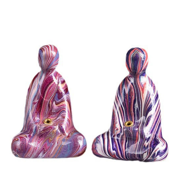 Buddha Stones Mini vormloze Boeddha houder van ebbenhout met lakafwerking voor Wierook . - image 4