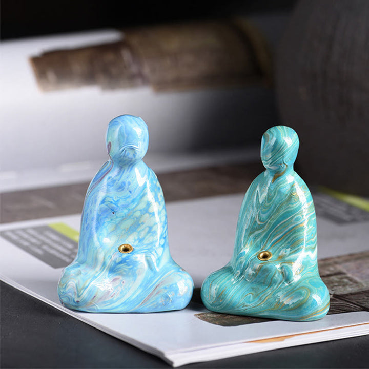 Buddha Stones Mini vormloze Boeddha houder van ebbenhout met lakafwerking voor Wierook . - image 15