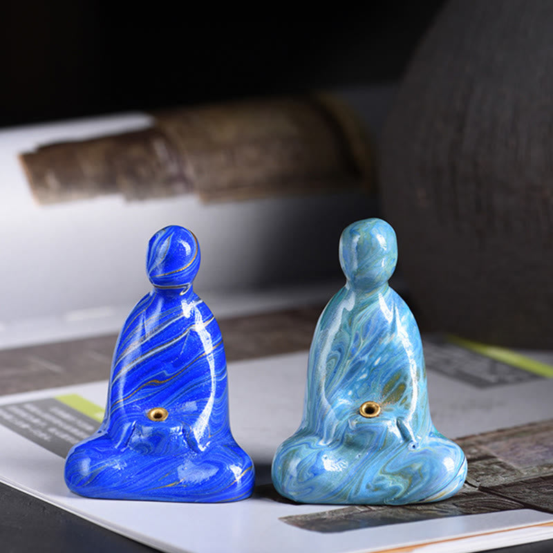 Buddha Stones Mini vormloze Boeddha houder van ebbenhout met lakafwerking voor Wierook . - image 11