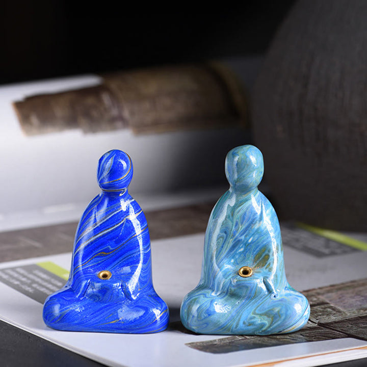 Buddha Stones Mini vormloze Boeddha houder van ebbenhout met lakafwerking voor Wierook . - image 11