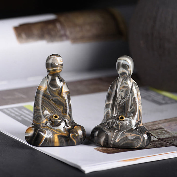 Buddha Stones Mini vormloze Boeddha houder van ebbenhout met lakafwerking voor Wierook . - image 17