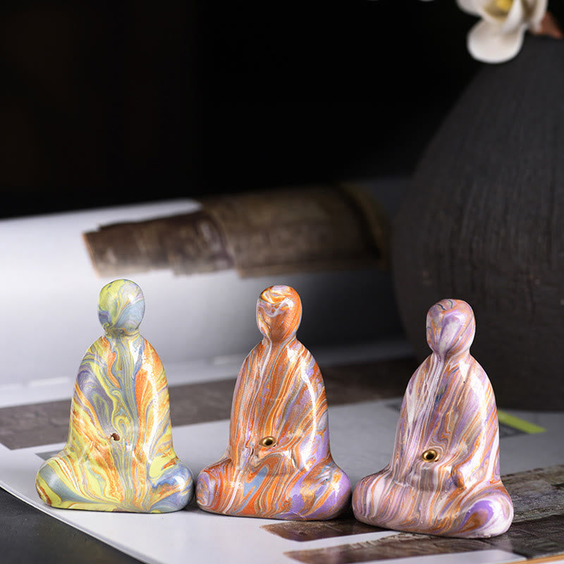 Buddha Stones Mini vormloze Boeddha houder van ebbenhout met lakafwerking voor Wierook . - image 20