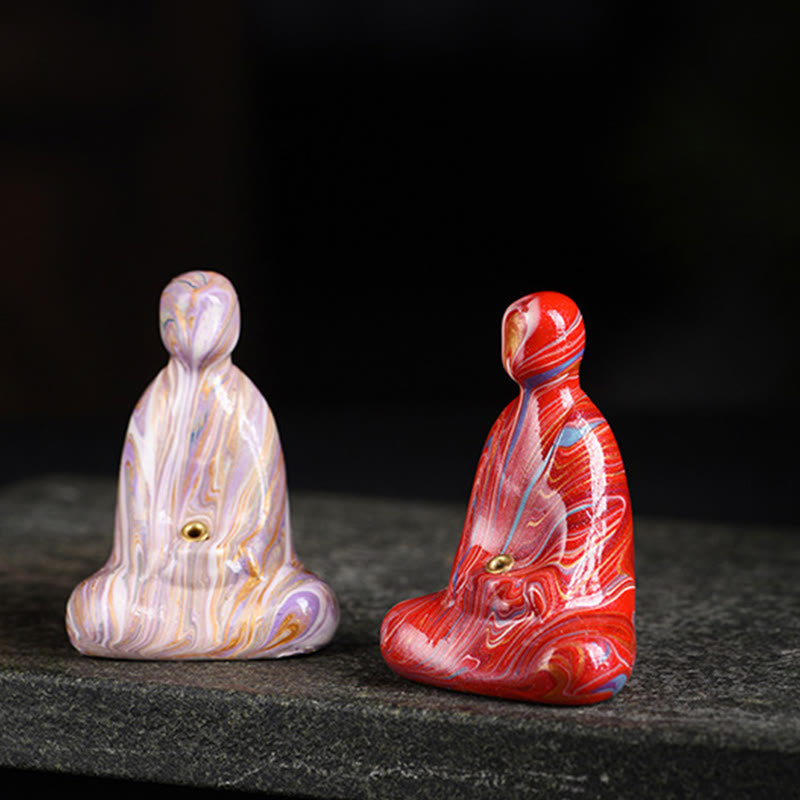 Buddha Stones Mini vormloze Boeddha houder van ebbenhout met lakafwerking voor Wierook . - image 19