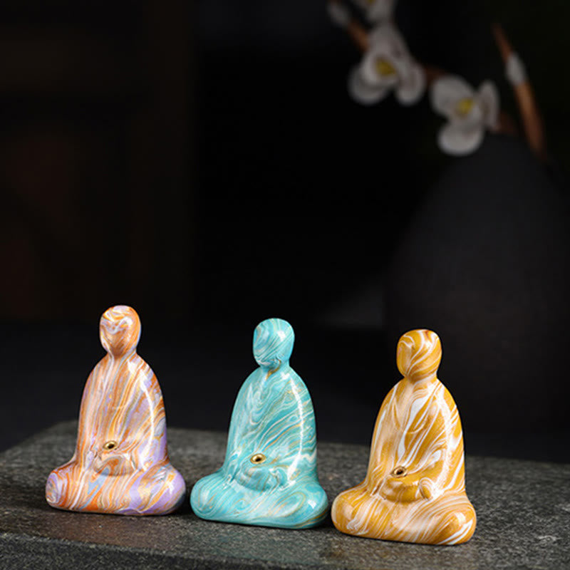 Buddha Stones Mini vormloze Boeddha houder van ebbenhout met lakafwerking voor Wierook . - image 21