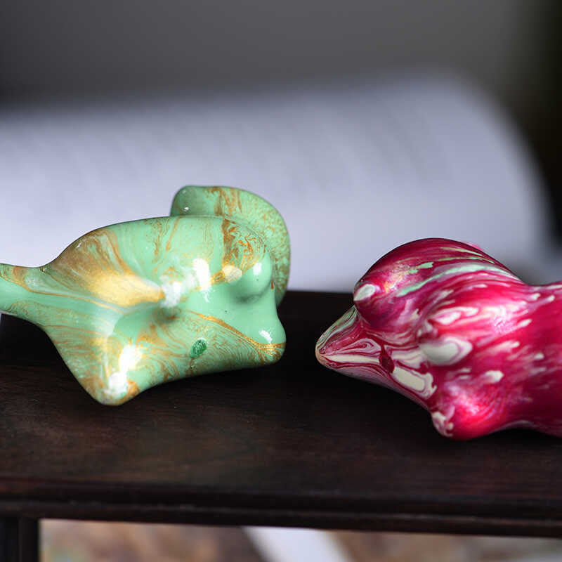 Buddha Stones Mini schattig katje van ebbenhout met lakafwerking, vredesdecoratie - image 10
