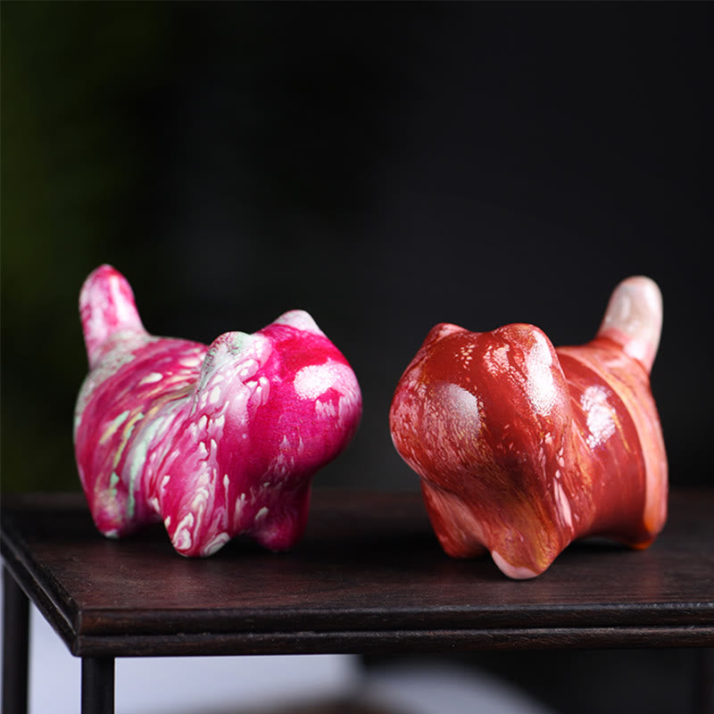 Buddha Stones Mini schattig katje van ebbenhout met lakafwerking, vredesdecoratie - image 3