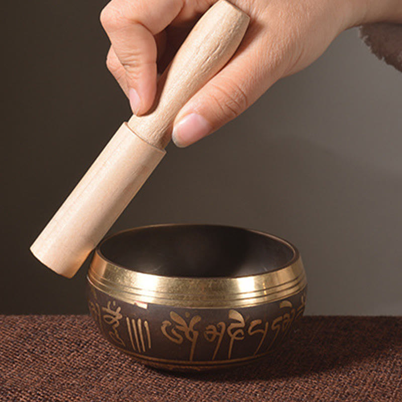 Buddha Stones Handgemaakte klankschaal met Boeddha-ogen en Bijbeltekstpatroon voor genezing en meditatie. - image 7