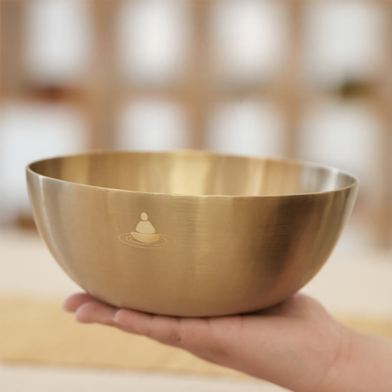 Buddha Stones Handgemaakte gouden klankschaal uit Nepal voor genezing en meditatie. - image 0