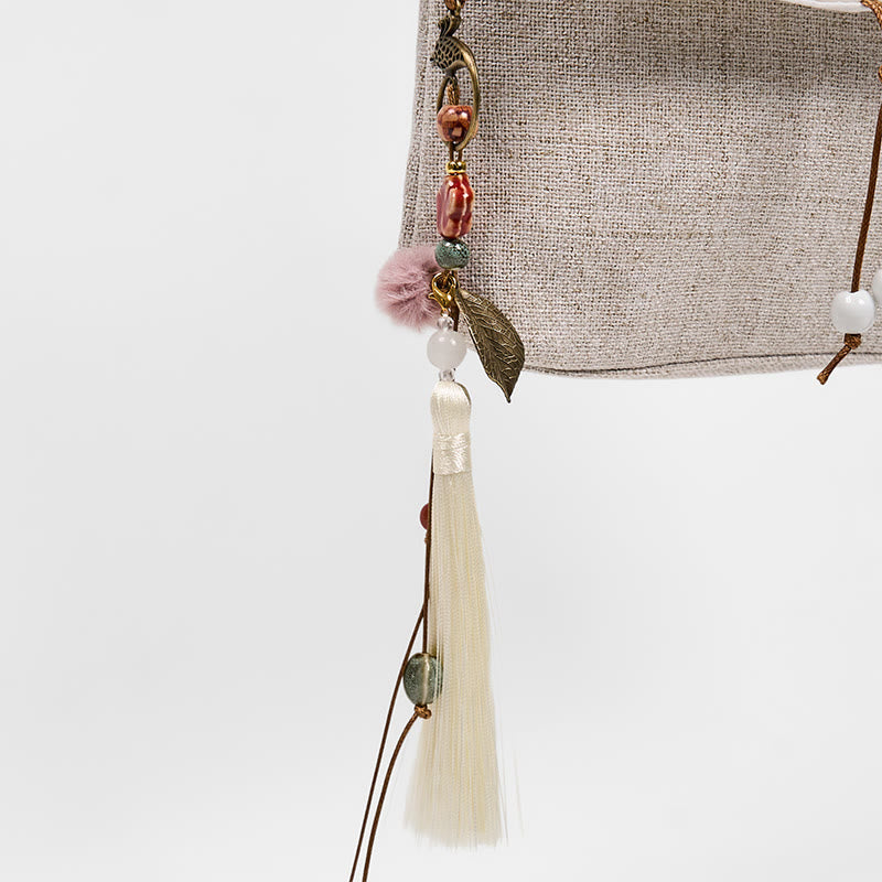 Buddha Stones Handgemaakte Rugzak van polyester canvas met geborduurd magnolia-motief en grote capaciteit. - image 6
