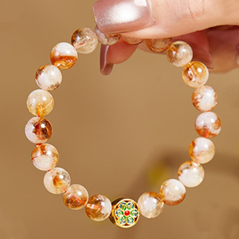 Buddha Stones 999 Sterling Zilveren Om Mani Padme Hum Citrien Armband - image 2