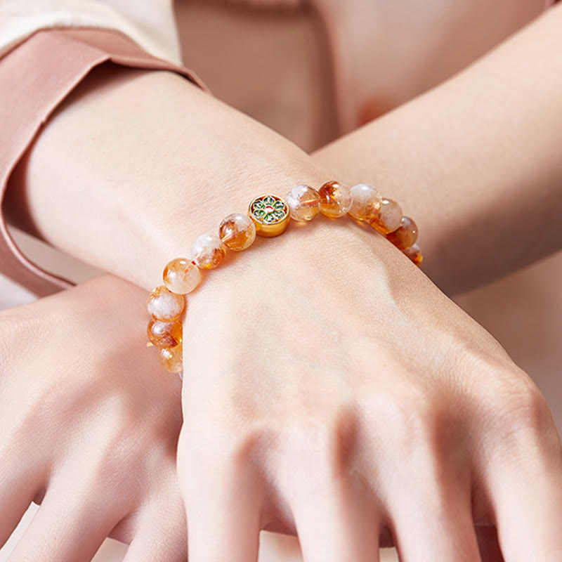 Buddha Stones 999 Sterling Zilveren Om Mani Padme Hum Citrien Armband - image 6
