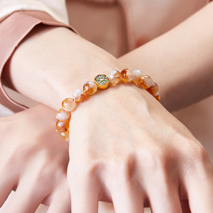Buddha Stones 999 Sterling Zilveren Om Mani Padme Hum Citrien Armband - image 6