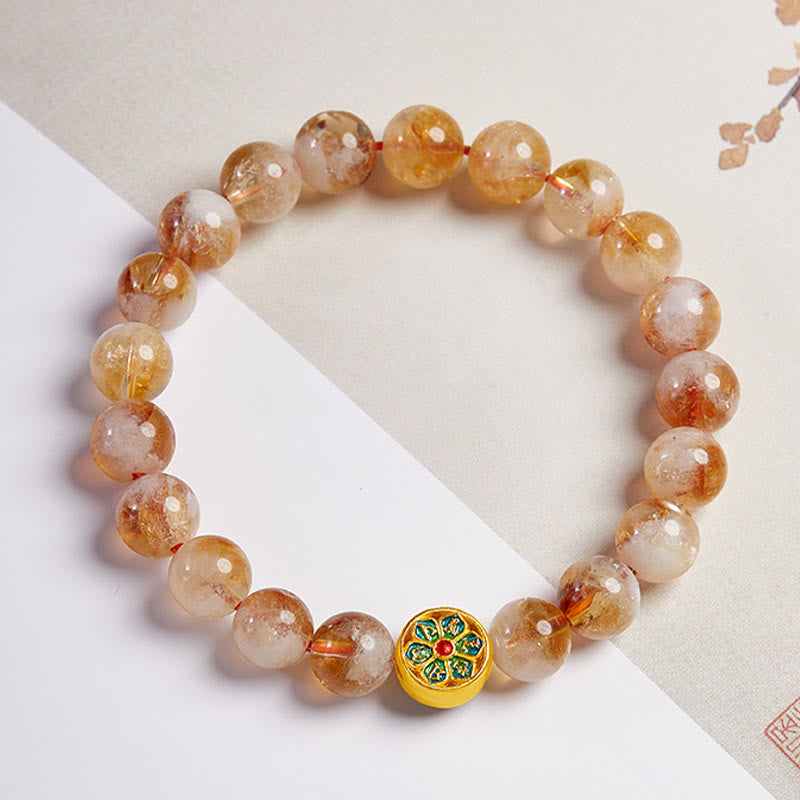 Buddha Stones 999 Sterling Zilveren Om Mani Padme Hum Citrien Armband - image 3