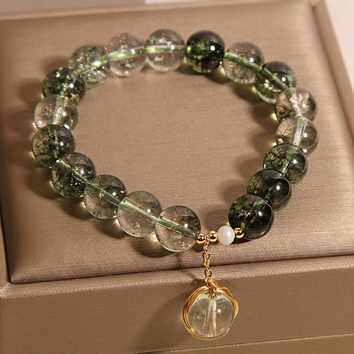 Buddha Stones Natuurlijke groene Armband met fantoomkristallen - image 1