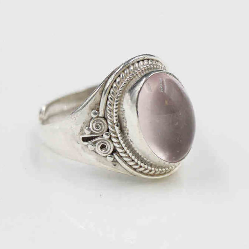 Buddha Stones Handgemaakte verstelbare Ring van 925 sterling zilver met natuurlijke rozenkwarts, symbool van liefdevolle energie. - image 14