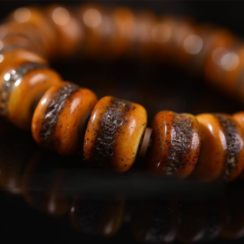 Buddha Stones Vintage Armband armband met doodskop en botkralen - image 3