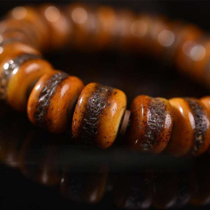 Buddha Stones Vintage Armband armband met doodskop en botkralen - image 3