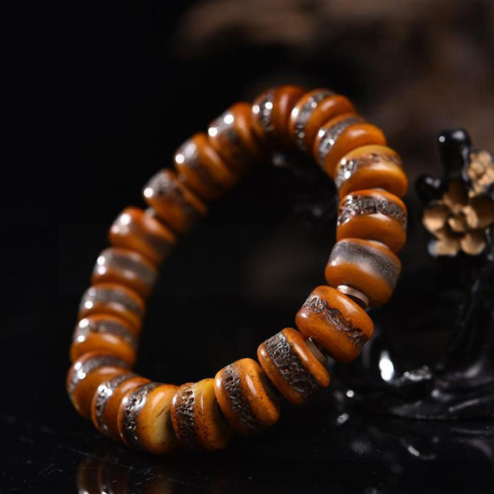 Buddha Stones Vintage Armband armband met doodskop en botkralen - image 4