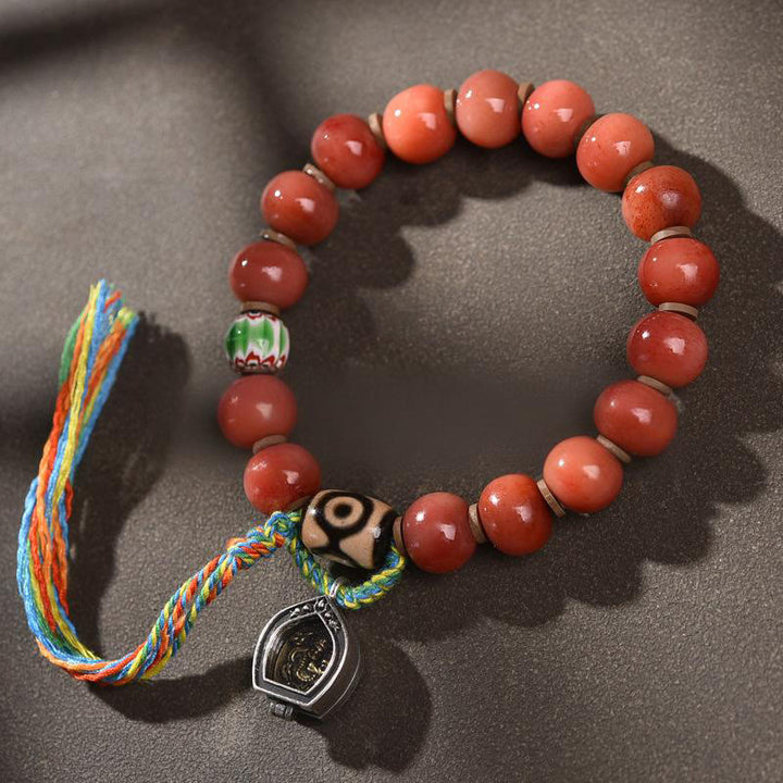 Buddha Stones Vintage Tibetaanse Armband met kwastje van kameelbot - Een model met kwastje (Polsomtrek: 14-16 cm) - image 0