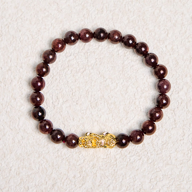 Buddha Stones Armband van PiXiu met natuurlijke granaatkralen - image 5