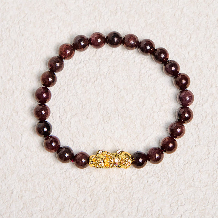 Buddha Stones Armband van PiXiu met natuurlijke granaatkralen - image 5